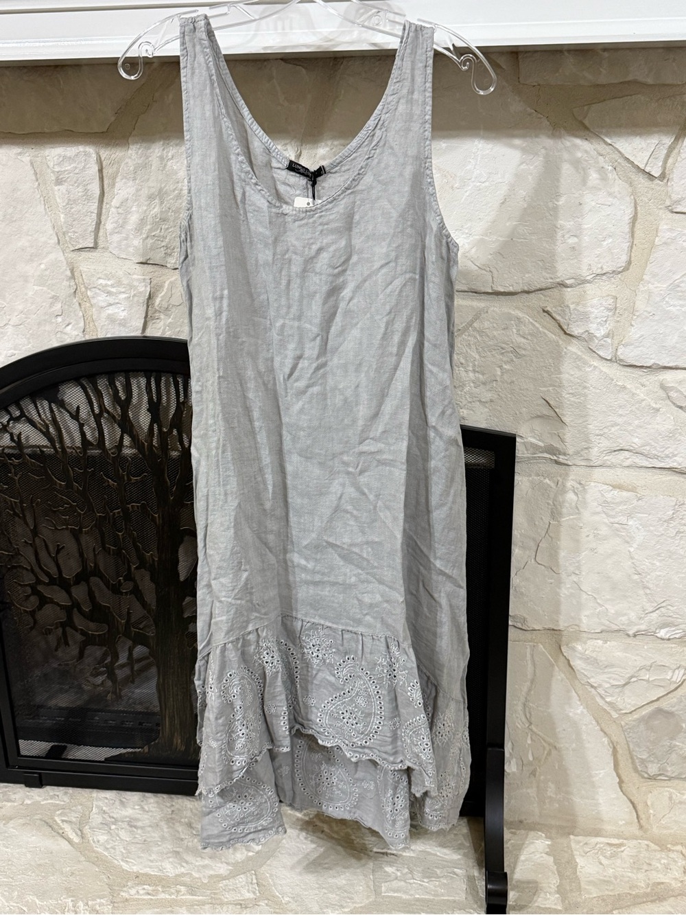 Pearl-Colored Linen Dress — Subtle Neutral Shade
